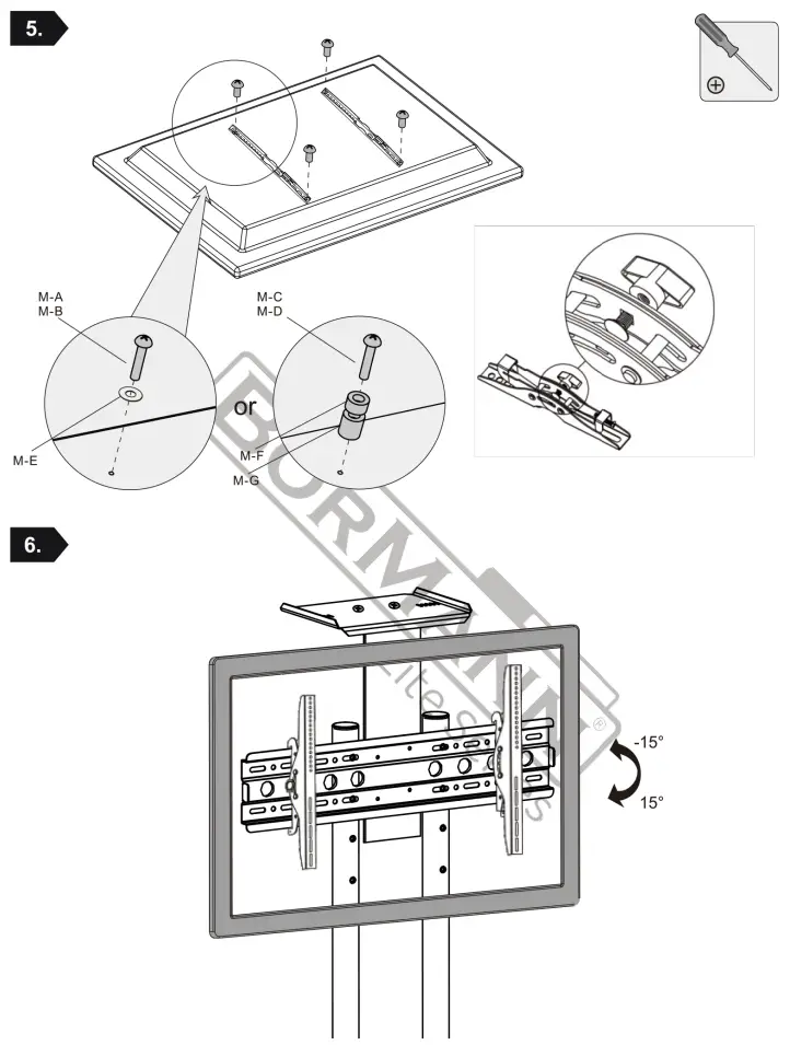 BORMANN BTV1300 Portable TV Stand - fig4