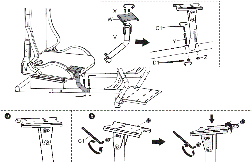 V I V O-STAND-RACE1B-Red,-Black-Racing-Simulator-Cockpit-fig-16