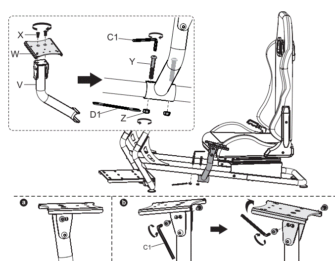V I V O-STAND-RACE1B-Red,-Black-Racing-Simulator-Cockpit-fig-17