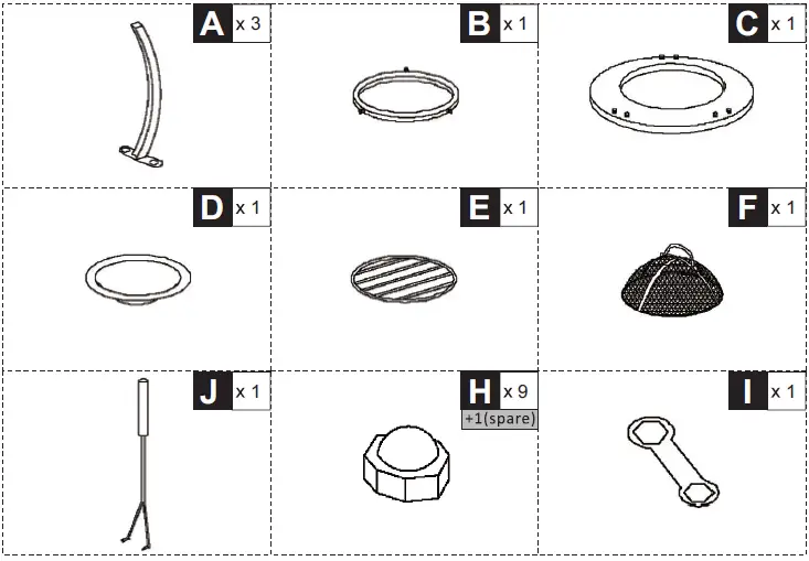 Outsunny 842-248 60cm Outdoor Fire Pit Table 01