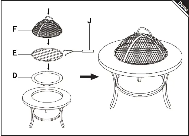 Outsunny 842-248 60cm Outdoor Fire Pit Table 04