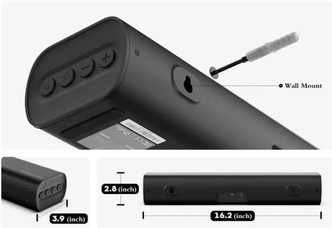 Bluedee BD-SK300 Wall Mountable TV Speakers Sound Bar-fig-2