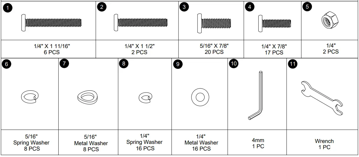 The Home Depot DA4027449 Mixed Material Bed - HARDWARE LIST