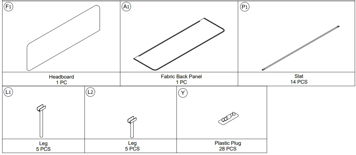 The Home Depot DA4027449 Mixed Material Bed - PARTS LIST 3