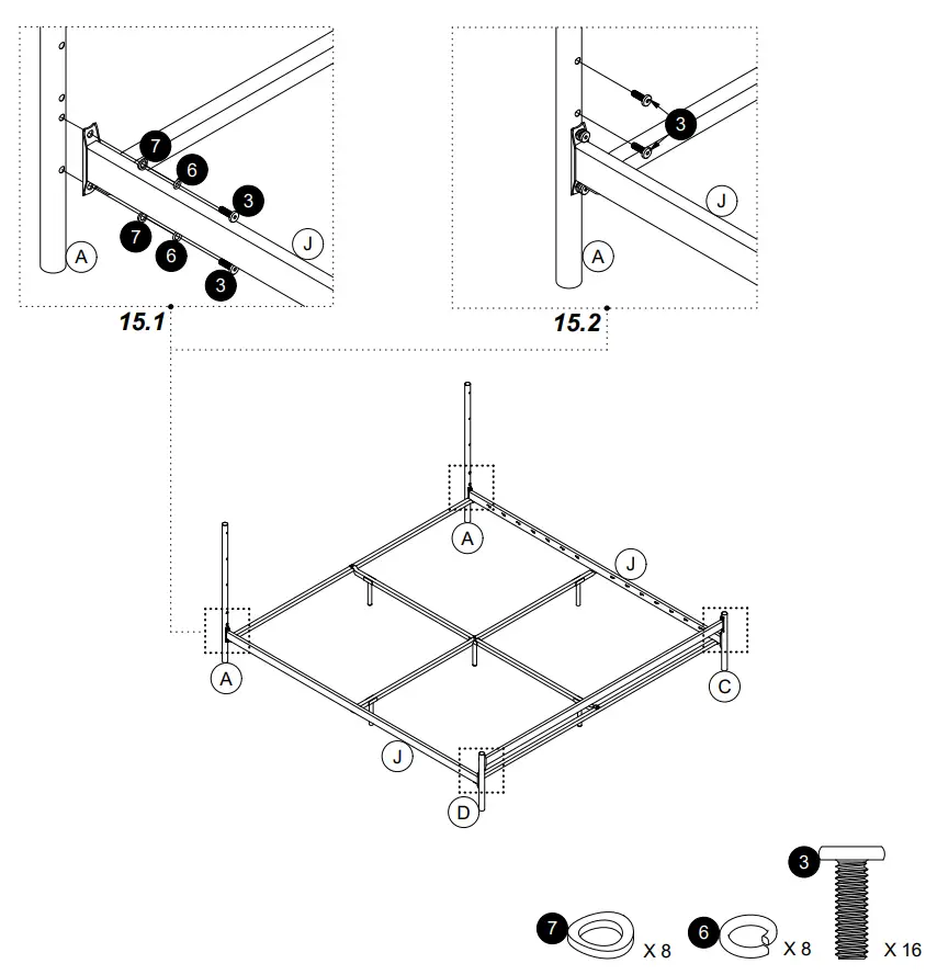 The Home Depot DA4027449 Mixed Material Bed - Step 16