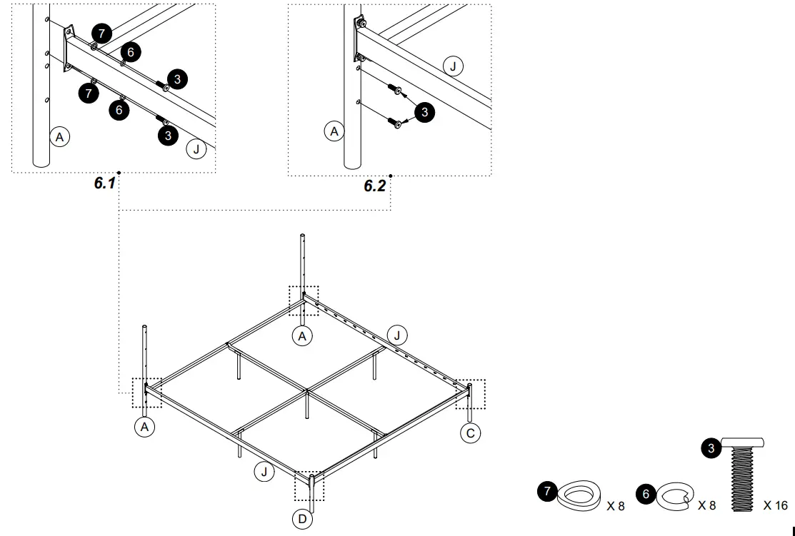 The Home Depot DA4027449 Mixed Material Bed - Step 7