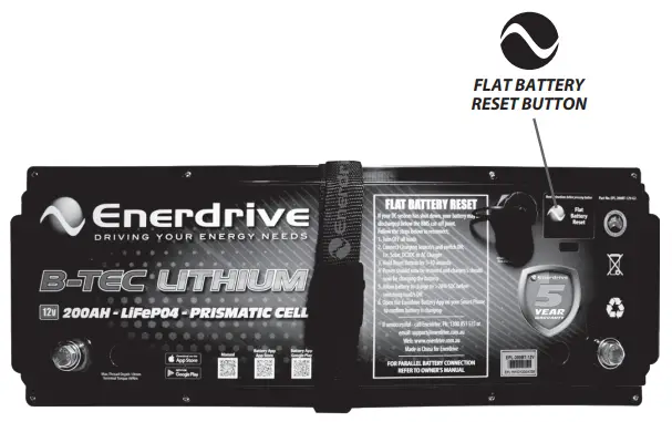 Enerdrive EPL-100BT-12V-SLIM ePOWER B TEC LiFePO4 Lithium Ion Phosphate Battery - Fig 1