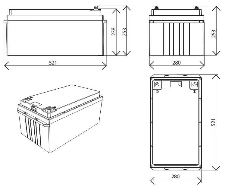Enerdrive EPL-100BT-12V-SLIM ePOWER B TEC LiFePO4 Lithium Ion Phosphate Battery - Fig 12