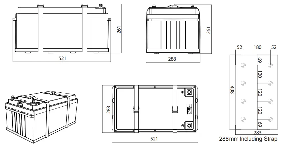 Enerdrive EPL-100BT-12V-SLIM ePOWER B TEC LiFePO4 Lithium Ion Phosphate Battery - Fig 13