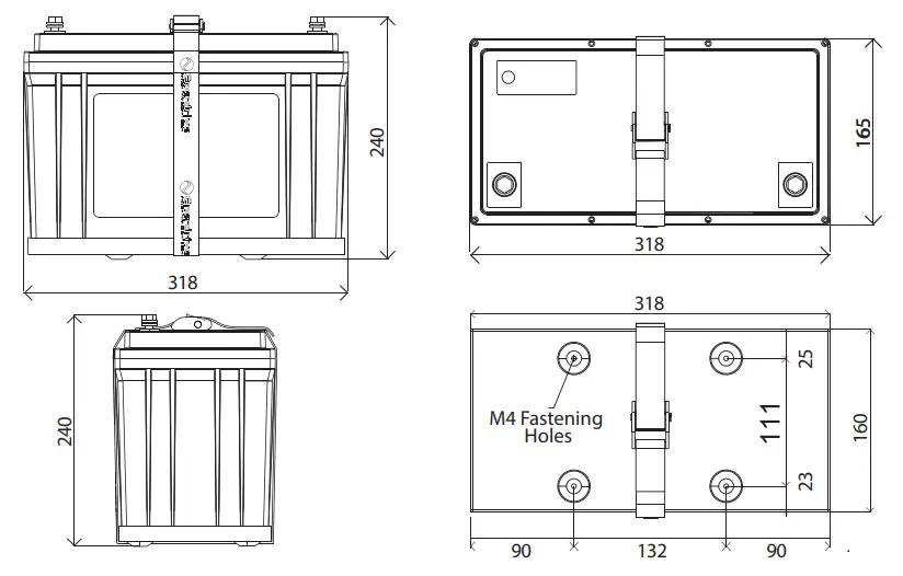 Enerdrive EPL-100BT-12V-SLIM ePOWER B TEC LiFePO4 Lithium Ion Phosphate Battery - Fig 6