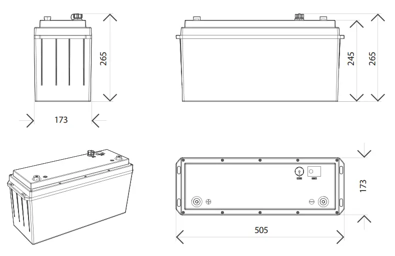 Enerdrive EPL-100BT-12V-SLIM ePOWER B TEC LiFePO4 Lithium Ion Phosphate Battery - Fig 7