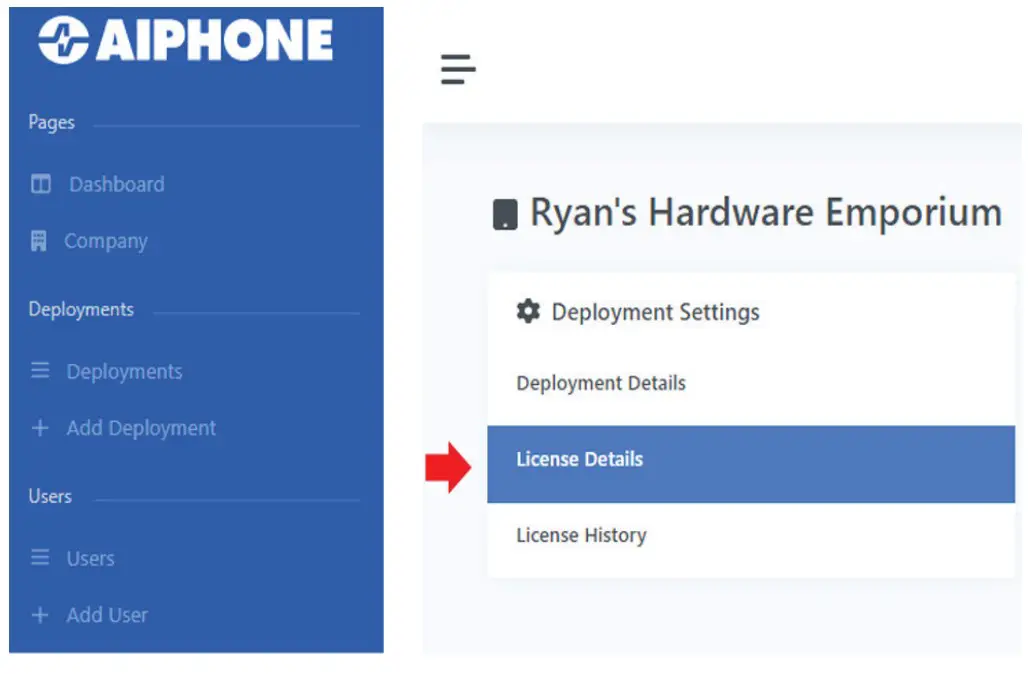Deployment Settings page