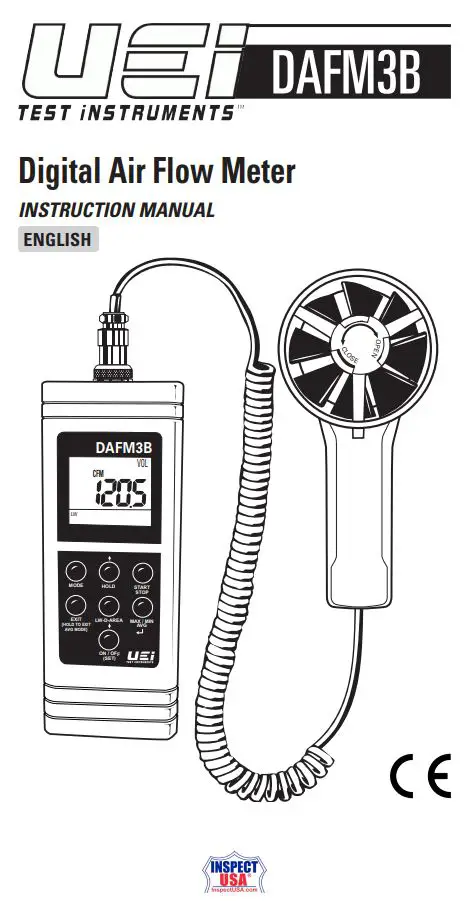 INSPECTUSA DAFM3B Digital Air Flow Meter Instruction Manual