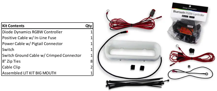 VELOSSA TECH 2022+ Honda Civic Si-Sport Big Mouth Lit Kit Ram Air Intake Snorkel - Kit Contents (LIT Flare Only)