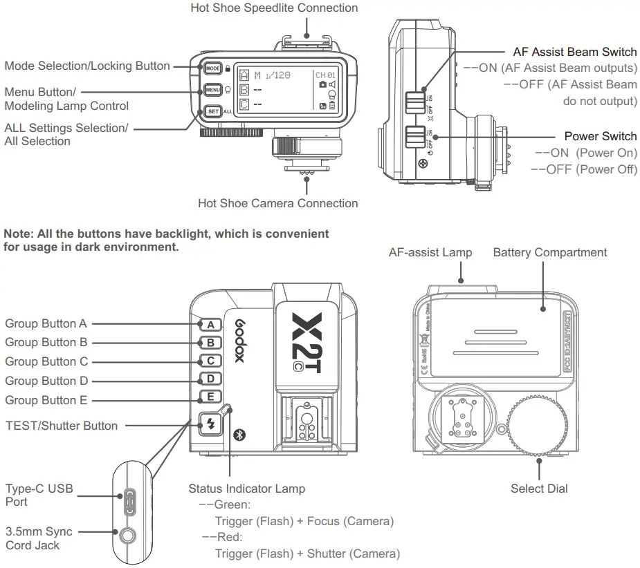 Godox 705 X2 TTL Wireless Flash Trigger - Body