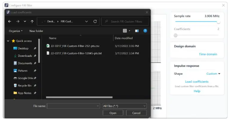 Custom impulse response