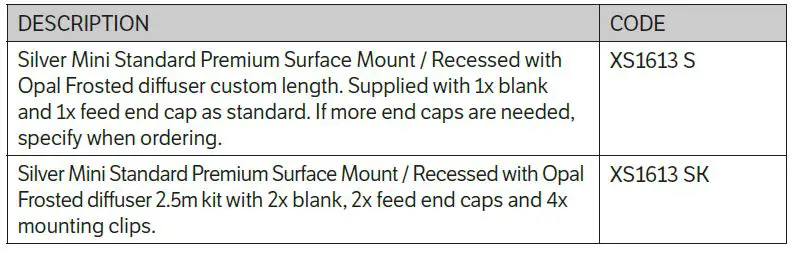 HALCYON XS1613 Mini Standard Premium Surface Mount- Recessed Aluminium Profile Instruction Manual-fig-3