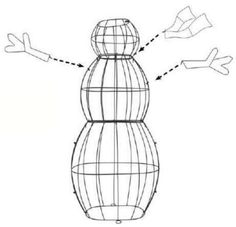 Winter Wonder Lit SNOWMAN 72 Inch LED Snowman Holding String Light - corresponding rings2