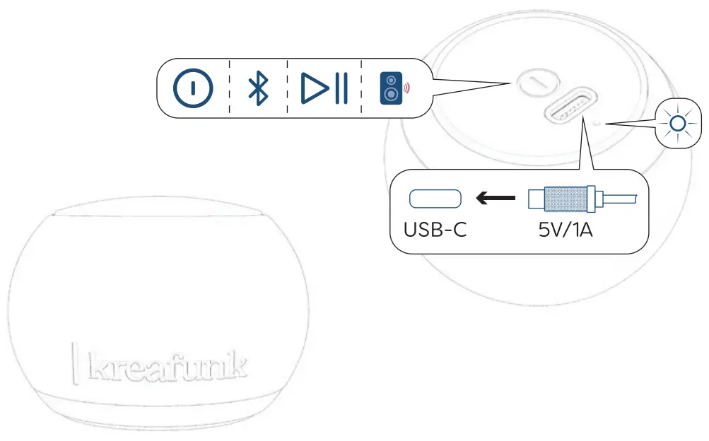 kreafunk aGO Stone Bluetooth Speaker - Fig 1