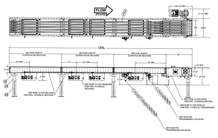 HYTROL MRT30 ProSort MRT 30 Narrow Belt Sorter Conveyor - Parts Drawing