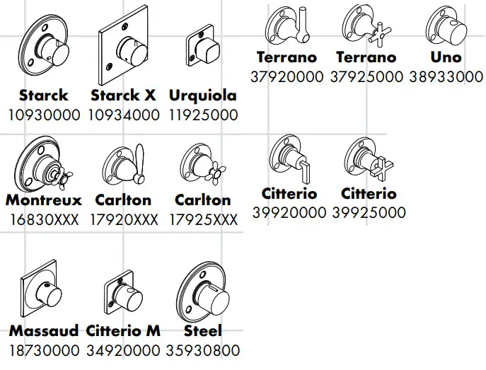 hansgrohe 11925000 AXOR Urquiola Shut-off and Diverter Valves -