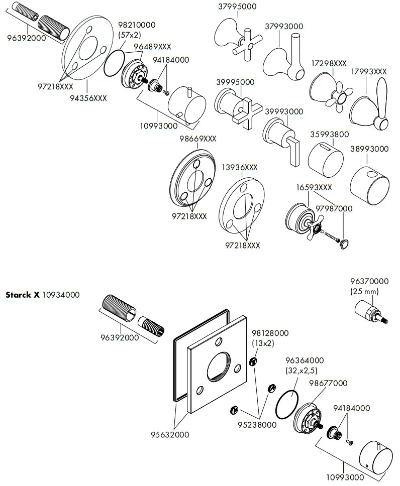 hansgrohe 11925000 AXOR Urquiola Shut-off and Diverter Valves - fig 5