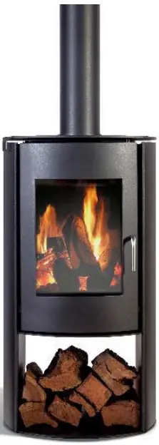 nectre N60 Curved Freestanding Wood Fireplace