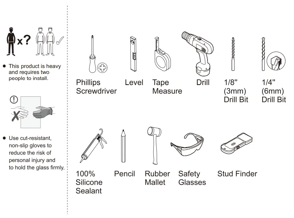 ANZZI SD AZ050 01 Glass Shower Door - Figure 1