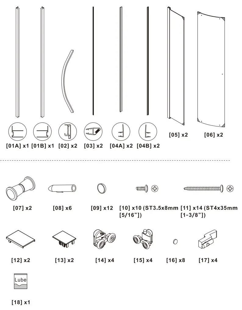 ANZZI SD AZ050 01 Glass Shower Door - Part