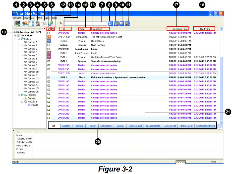 GeoVision GV CMS Series V2 Professional Central Monitoring System CMS Software - Vital Sign Monitor
