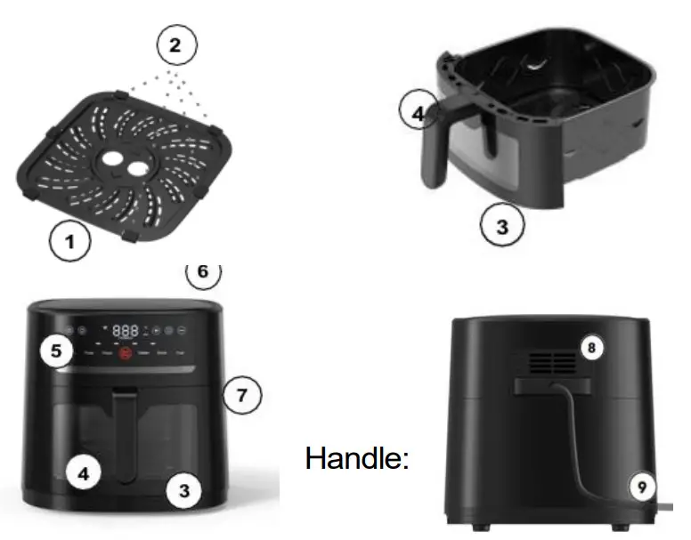 Rohnson R-2834 SmartChef CL WiFi Air Fryer - Fry Basket