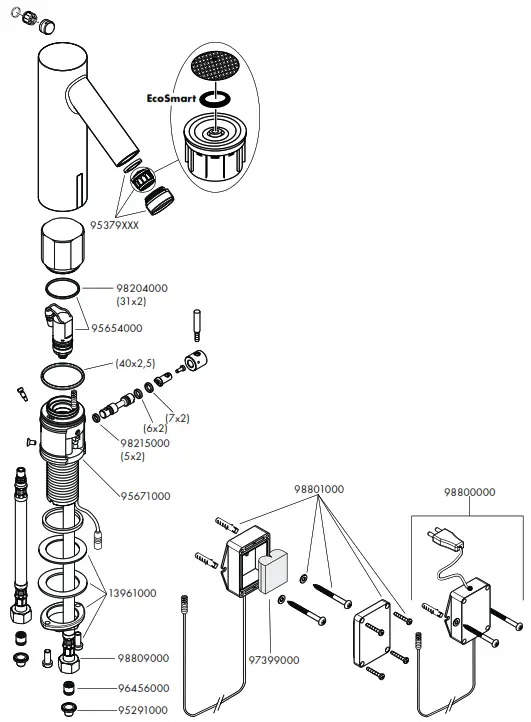 AXOR Starck 10101XXX Electronic Basin Mixer - Figure8