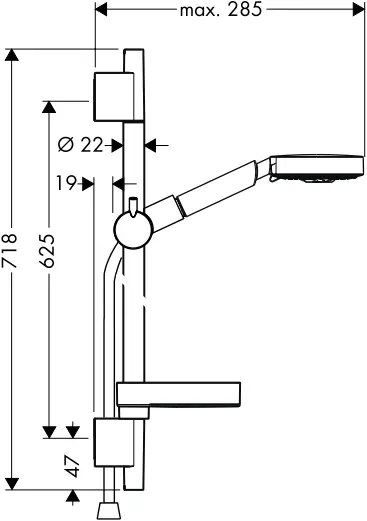 hansgrohe RAINDANCE Shower Set - Dimensions 11