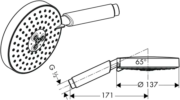 hansgrohe RAINDANCE Shower Set - Dimensions 13