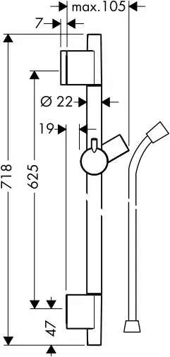 hansgrohe RAINDANCE Shower Set - Dimensions 2
