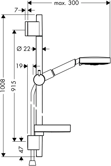 hansgrohe RAINDANCE Shower Set - Dimensions 5