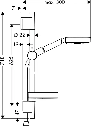 hansgrohe RAINDANCE Shower Set - Dimensions 6