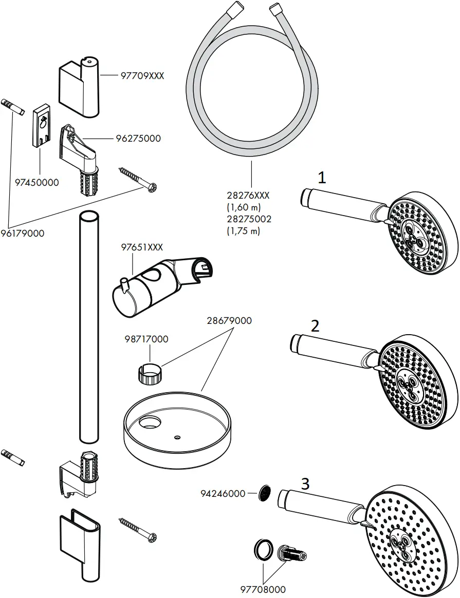 hansgrohe RAINDANCE Shower Set - Spare parts 1