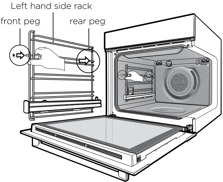 Installing the oven accessories