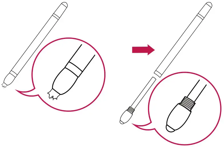 LG 55CT5WJ Digital Signage Monitor - Precaution When Using the Touch Pen 1