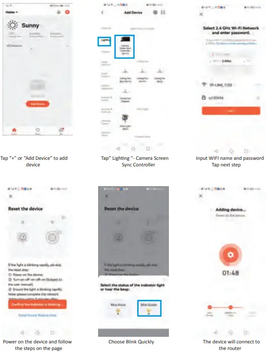 tuya TV01RGB TV LED Backlight with Camera - Mode