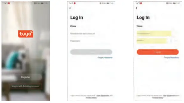 tuya TV01RGB TV LED Backlight with Camera - account