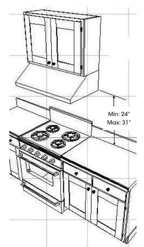 Vesta Hamilton 900CFM 30 Inch Black Stainless Steel Under Cabinet - fig 1