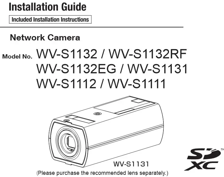 i-PRO WV-S1132 Network Camera Installation Guide