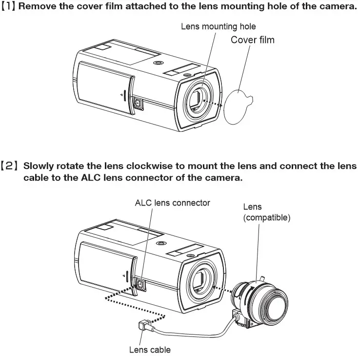 i-PRO WV-S1132 Network Camera - Mount the lens to the camera