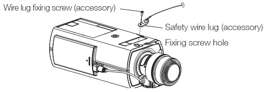 i-PRO WV-S1132 Network Camera - Secure the safety wire lug