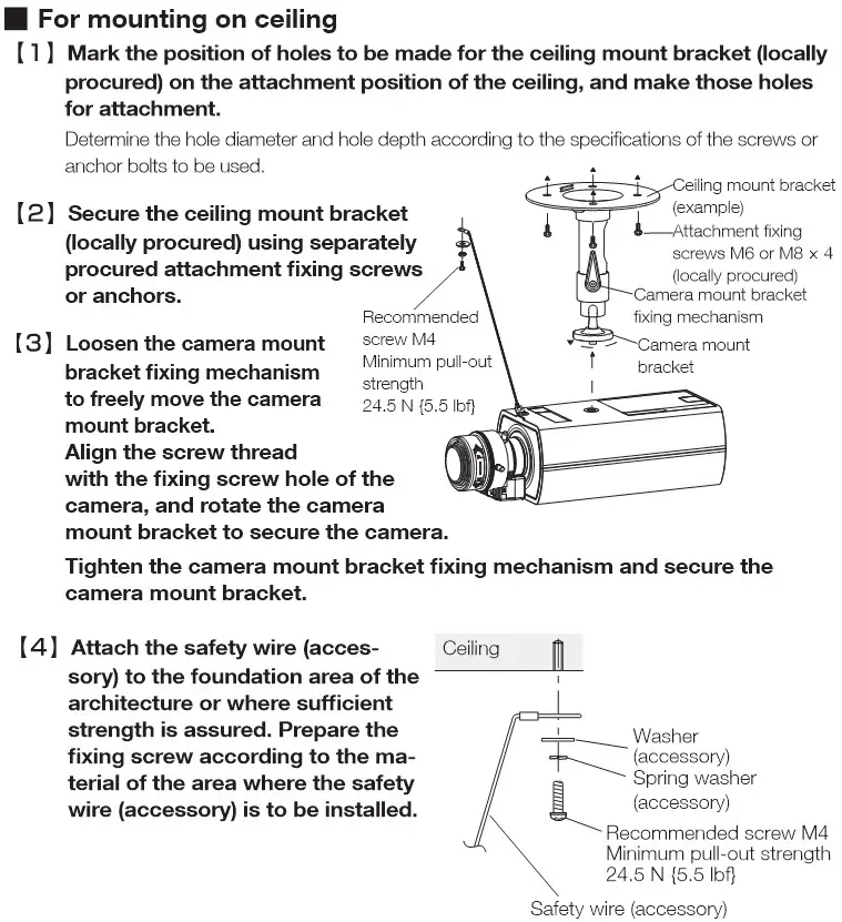 i-PRO WV-S1132 Network Camera - Step3 Mount the camera 1