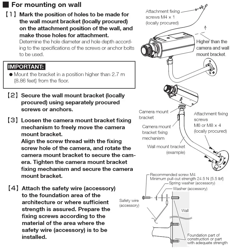i-PRO WV-S1132 Network Camera - Step3 Mount the camera 2