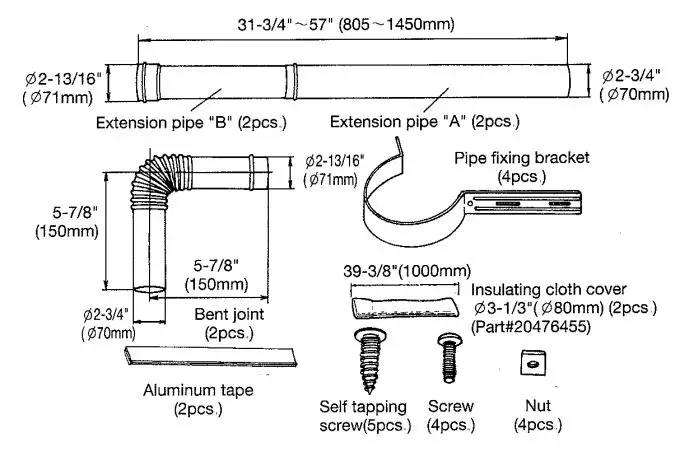 TOYOTOMI BS-36UFF Kerosene Fired and Oil Fired Water Heater Instruction Manual - Accessory Parts