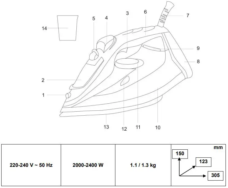 SCARLETT SC-SI30K40 Steam Iron-fig2